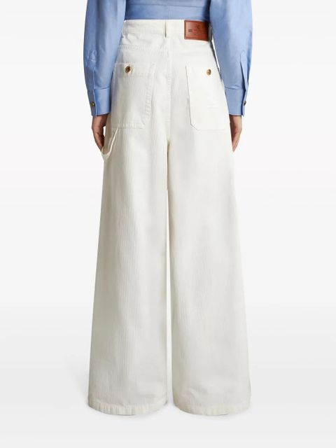ETRO jacquard wide-leg jeans - White