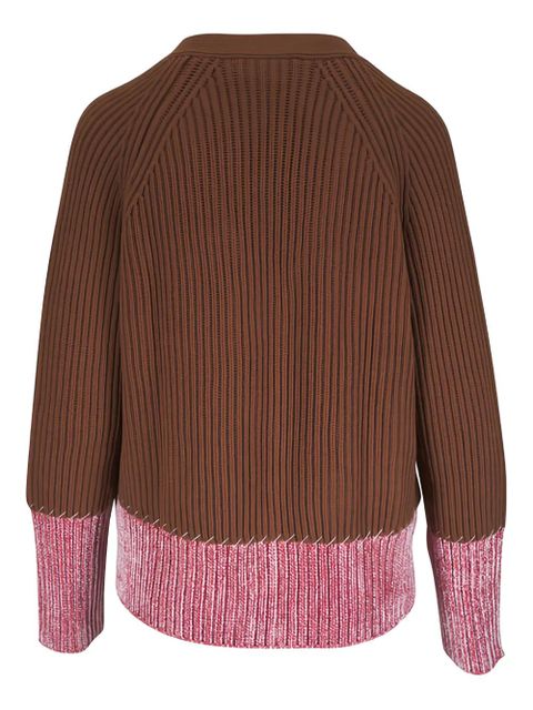 Marni ribbed v-neck cardigan - Brown