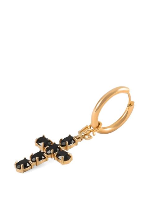 Dolce & Gabbana Creole earrings with crystal cross - Gold