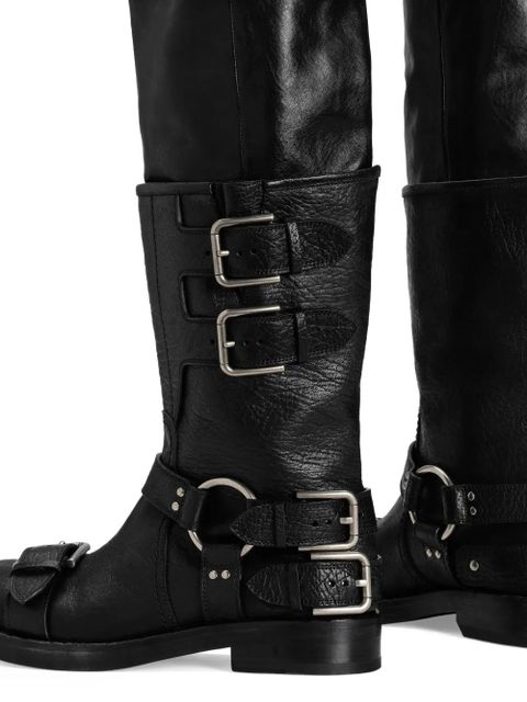 Dolce & Gabbana buckle-detail leather boots - Black