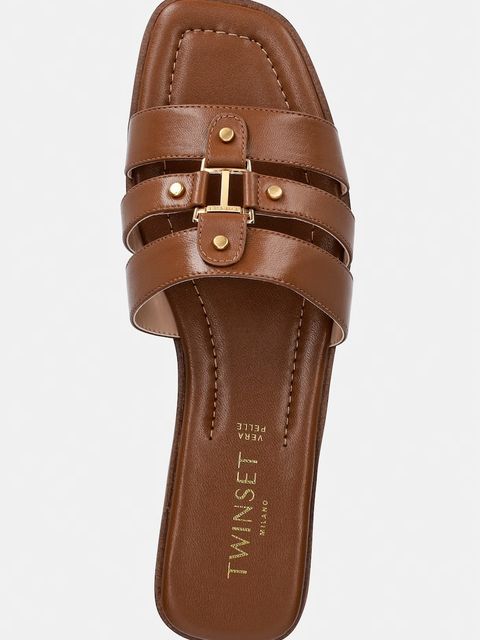 Twinset klapki skórzane