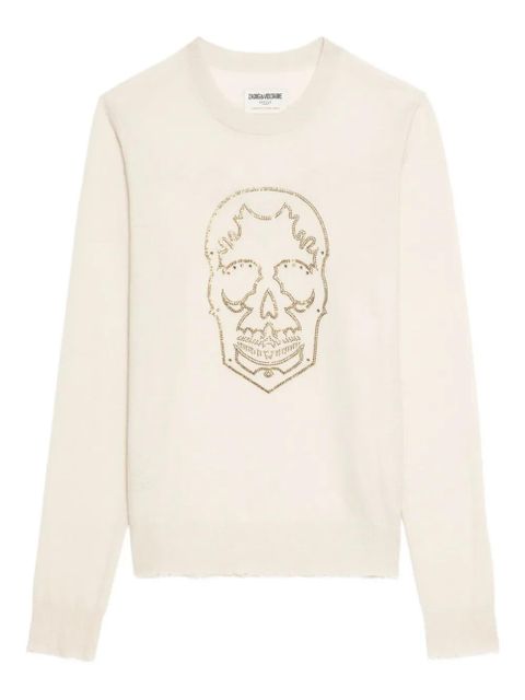 Zadig&Voltaire skull-embellished cashmere sweater - Neutrals - zdjęcie produktu nr 1