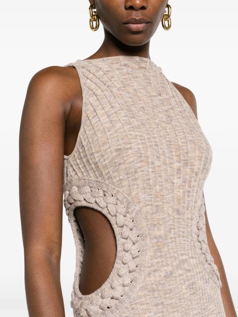 Cult Gaia Andreas ribbed-knit midi dress - Neutrals