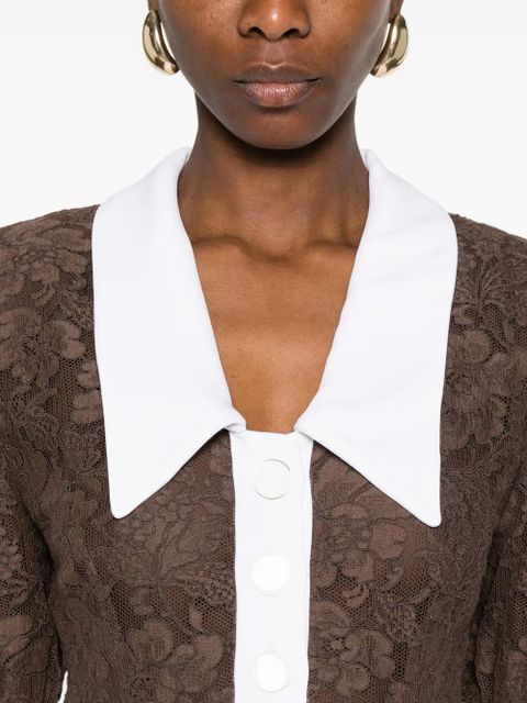 Rowen Rose floral-lace mini dress - Brown