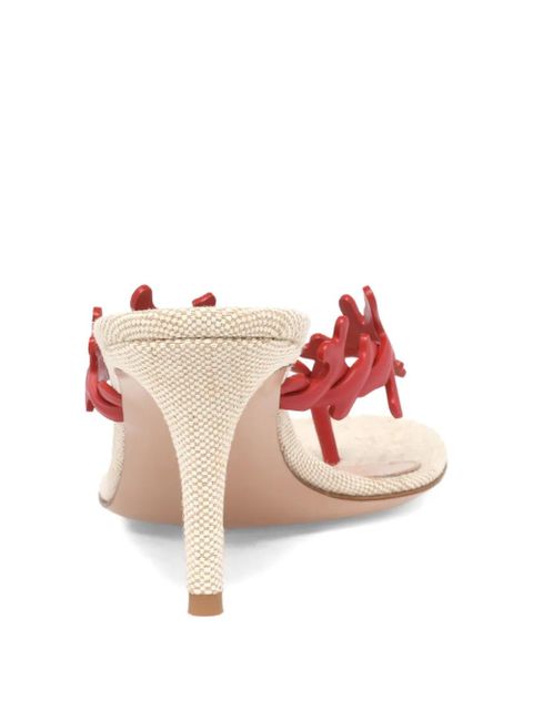 Gianvito Rossi 70mm Ocean Thong coral-appliqué heeled sandals - Neutrals