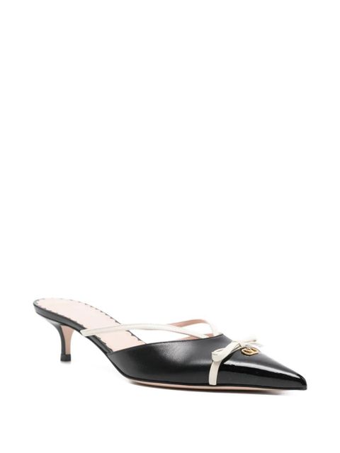 Valentino Garavani ribbon logo mules - Black - zdjęcie produktu nr 2