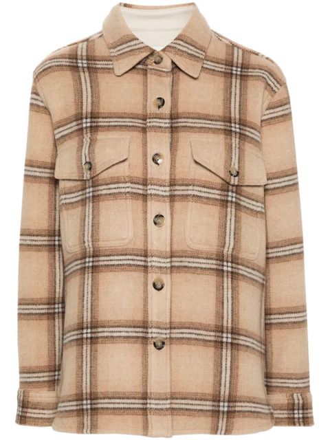 ISABEL MARANT Faxona checked shirt jacket - Brown