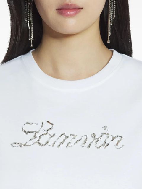 Lanvin sequinned-logo T-shirt - White