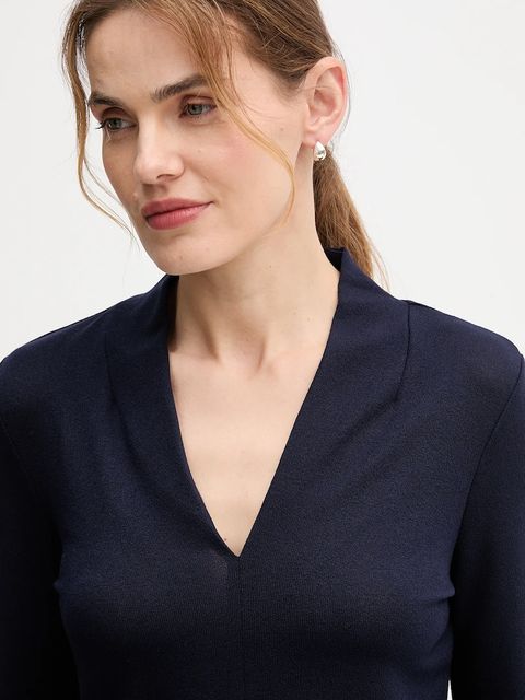 United Colors of Benetton bluzka damska kolor granatowy gładka 31NLD401X