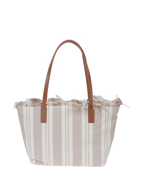 MC2 Saint Barth striped fringed bag - Neutrals - zdjęcie produktu nr 2