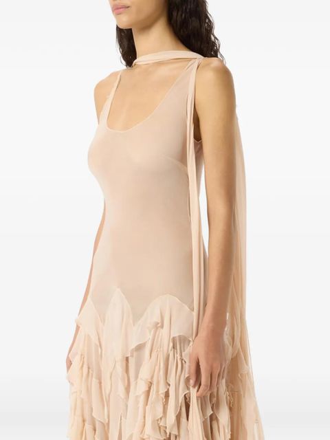 Blumarine ruffled maxi dress - Neutrals
