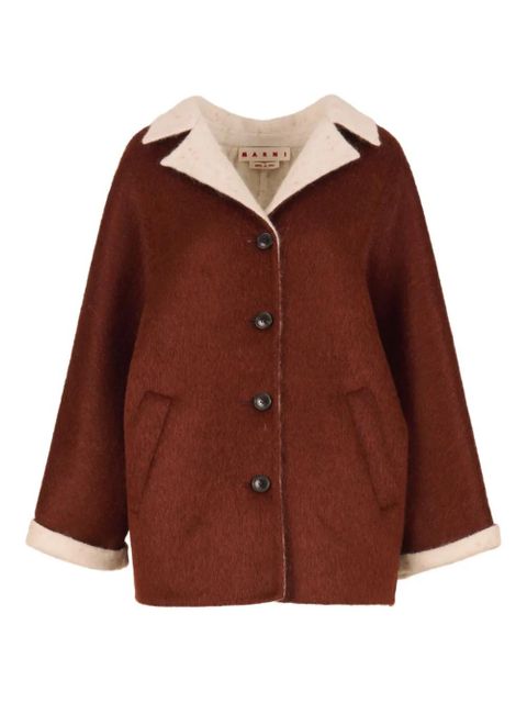 Marni contrast-lapel flared-sleeves jacket - Brown - zdjęcie produktu nr 1