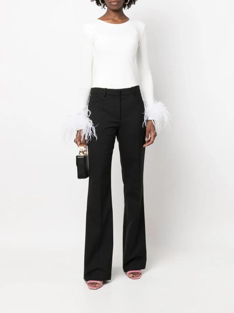 MANURÍ Elektra feather-trim stretch blouse - White - zdjęcie produktu nr 2