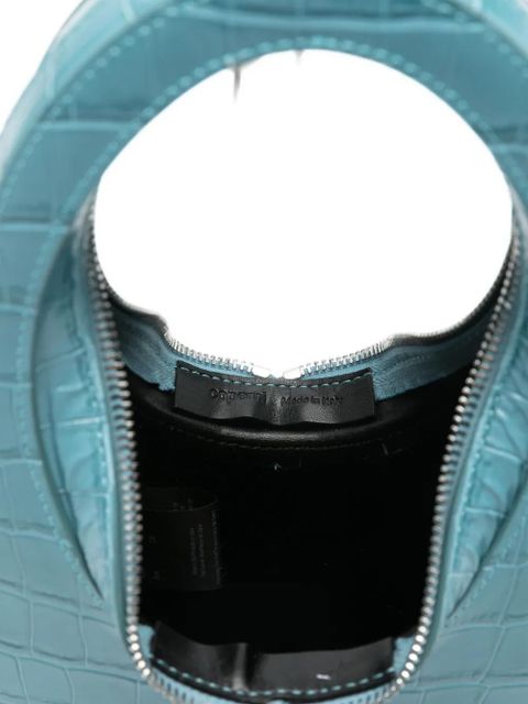 Coperni mini croc-effect zip tote bag - Blue