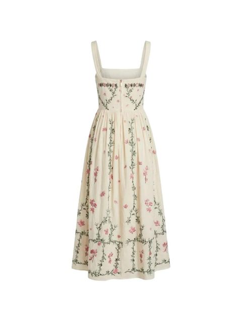 Agua By Agua Bendita Barbara Cauca floral-embroidered cotton midi dress - Neutrals - zdjęcie produktu nr 2