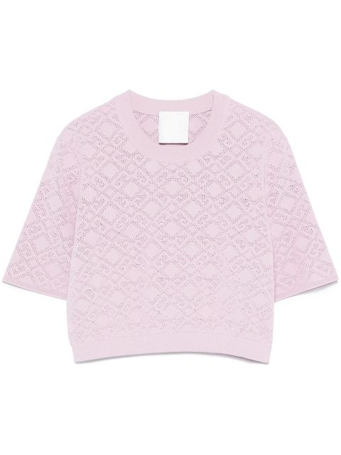 Givenchy logo-knit crop top - Pink - zdjęcie produktu nr 1
