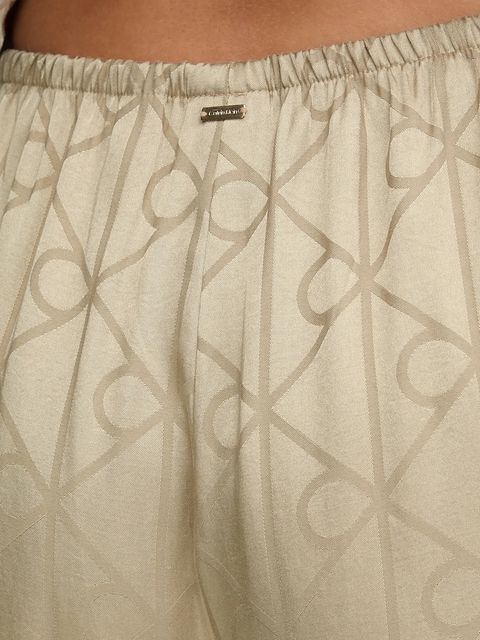 Calvin Klein Underwear piżama damska kolor beżowy satynowa LV00QS7574