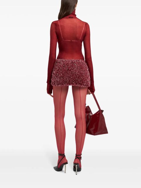 GCDS semi-sheer tights - Red