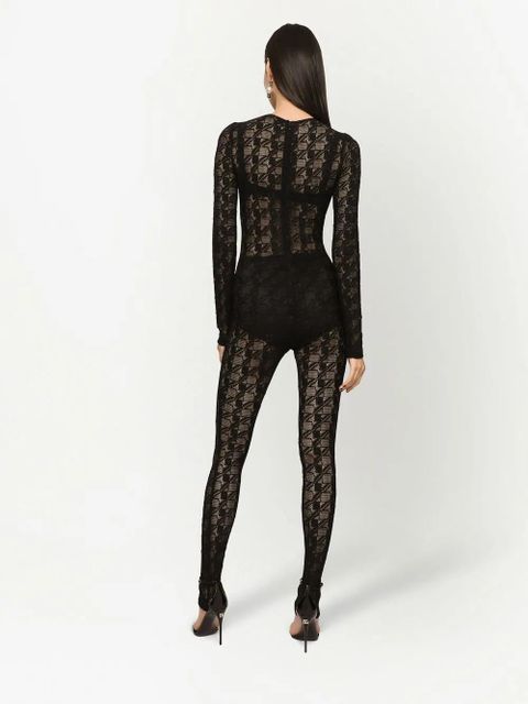 Dolce & Gabbana semi-sheer lace jumpsuit - Black