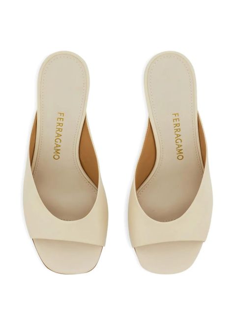 Ferragamo S-shaped heeled slides - Neutrals