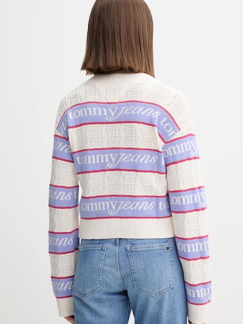 Tommy Jeans sweter bawełniany damski kolor beżowy DW0DW21682