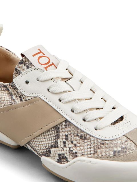 Tod's snake-print leather sneakers - Neutrals