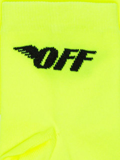Off-White fluo yellow wing logo knitted ankle socks - zdjęcie produktu nr 2