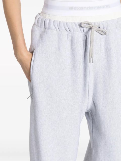 Alexander Wang logo-waistband layered track pants - Grey