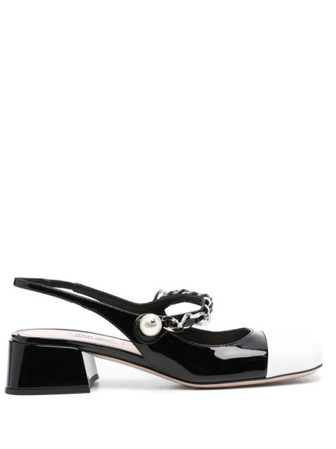 Miu Miu 35mm slingback ballerina pumps - Black - zdjęcie produktu nr 1