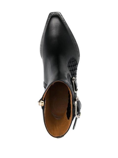 Chloé panelled leather western boots - Black