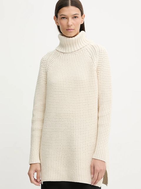 Marc O'Polo sweter damski kolor beżowy ciepły z golfem 5000007659 - zdjęcie produktu nr 1