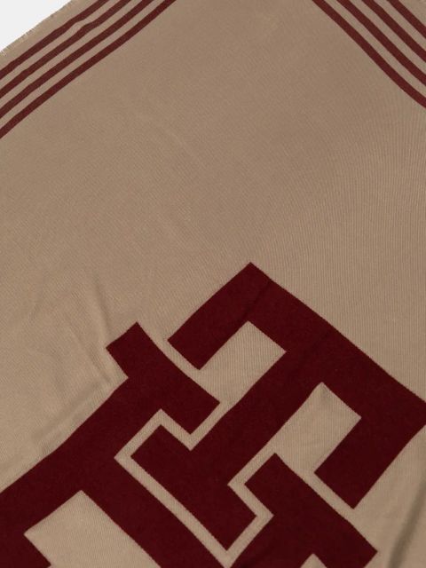 Tommy Hilfiger chusta damska kolor beżowy wzorzysta AW0AW16651