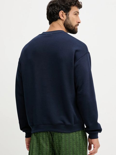 Lacoste bluza bawełniana kolor granatowy gładka SH7745