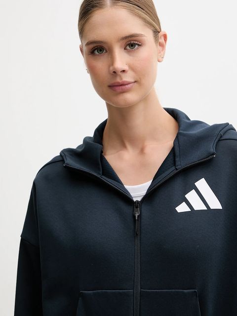 adidas bluza x Z.N.E damska kolor granatowy z kapturem z nadrukiem JW5320