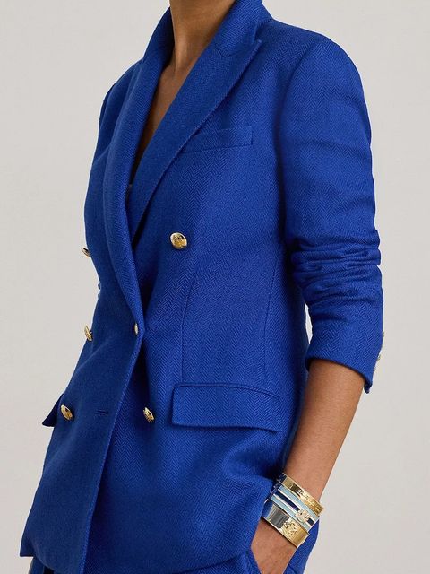 Lauren Ralph Lauren marynarka z dodatkiem lnu