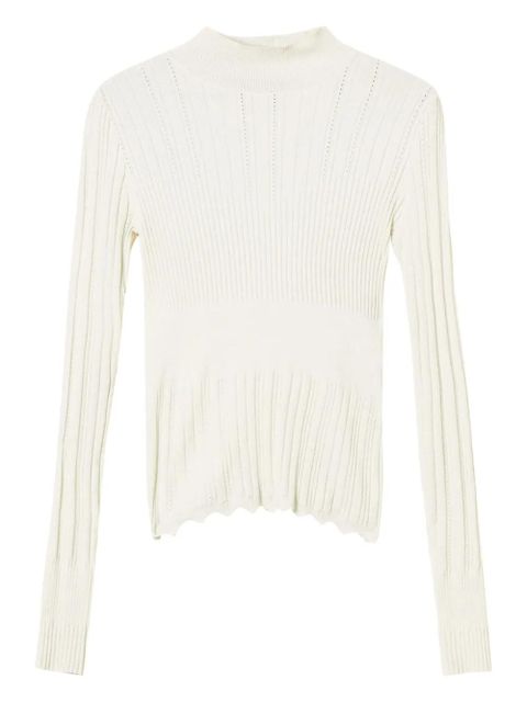 TWINSET scalloped-hem long-sleeve top - White - zdjęcie produktu nr 1