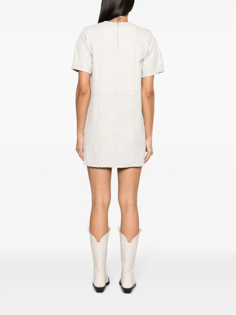 Zadig&Voltaire Riddy crinkled leather minidress - Neutrals