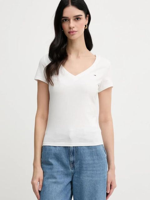 Tommy Jeans t-shirt bawełniany 2-pack damski kolor czarny DW0DW21367 - zdjęcie produktu nr 2