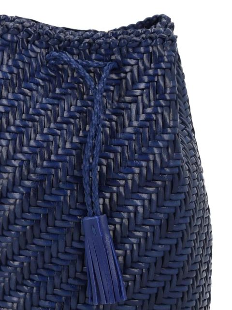 DRAGON DIFFUSION Pompom Double Jump Tan woven clutch bag - Blue - zdjęcie produktu nr 2