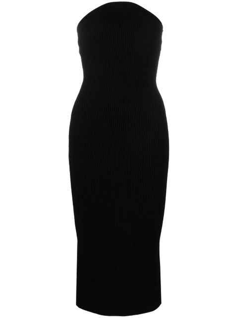 KHAITE Rumer ribbed midi dress - Black - zdjęcie produktu nr 1