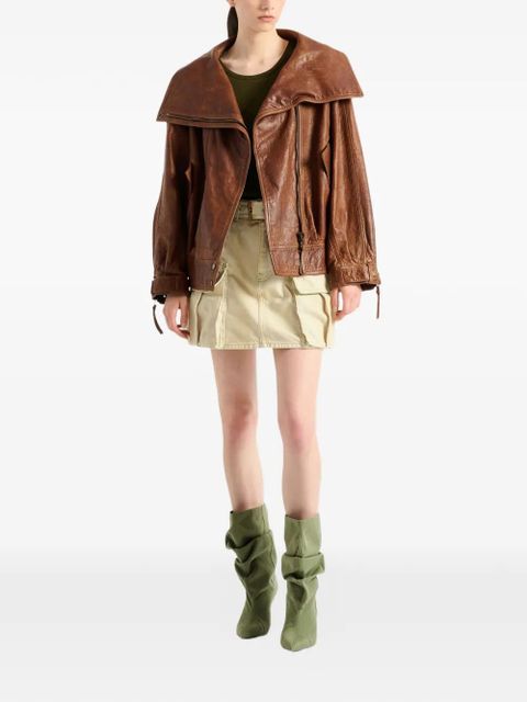 Balmain faded denim skirt - Neutrals - zdjęcie produktu nr 2