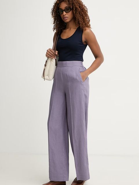 United Colors of Benetton spodnie damskie lniane - zdjęcie produktu nr 1