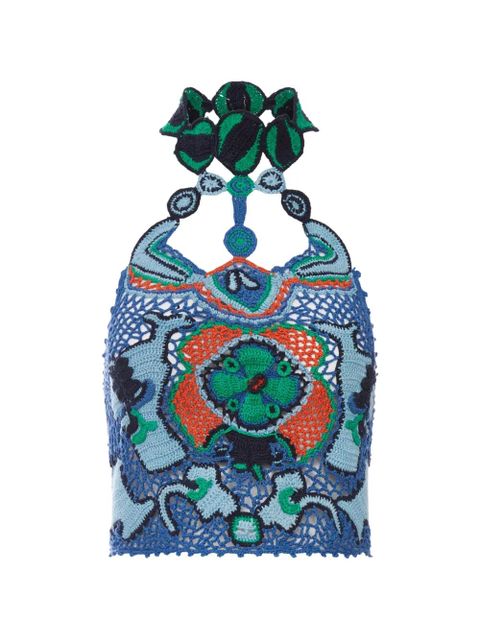 ETRO crochet-knit crop top - Blue - zdjęcie produktu nr 1