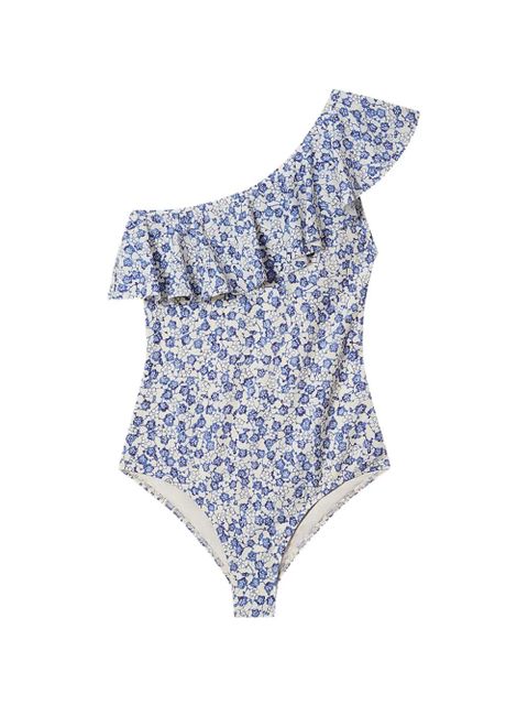 ISABEL MARANT Sicilya ruffled floral-print swimsuit - Neutrals - zdjęcie produktu nr 1
