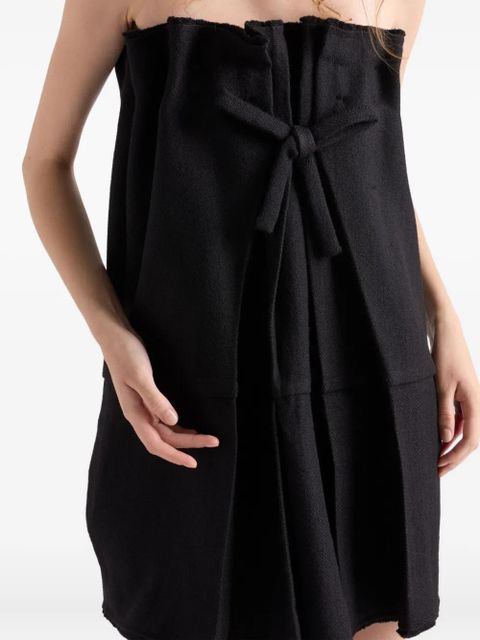 Prada bow-detailed pleated dress - Black