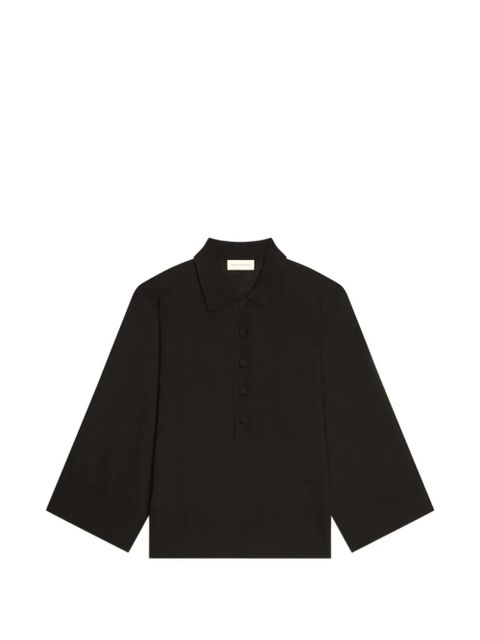 DRIES VAN NOTEN buttoned polo top - Black - zdjęcie produktu nr 1