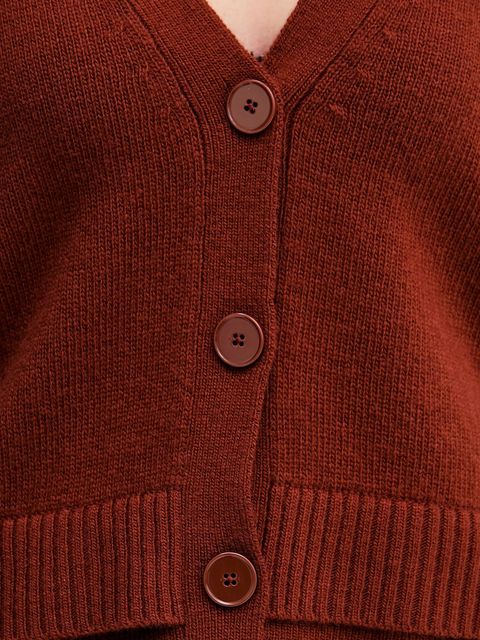 Sisley kardigan z dodatkiem wełny damski kolor pomarańczowy lekki 122WL602S