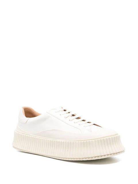 Jil Sander leather flatform sneakers - White - zdjęcie produktu nr 2