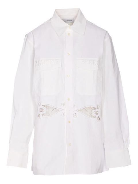 Marine Serre embroidered-logo shirt - White - zdjęcie produktu nr 1