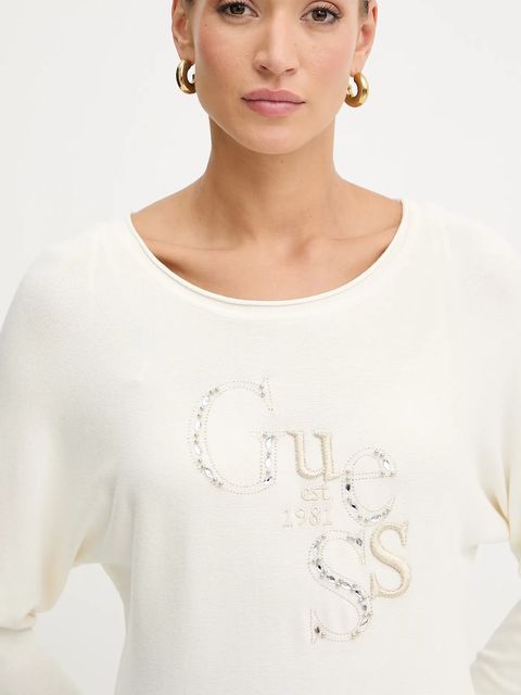 Guess sweter KASSIDY damski kolor beżowy lekki W5YR22 Z2NQ2